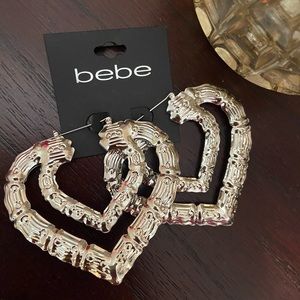 Bebe heart earrings